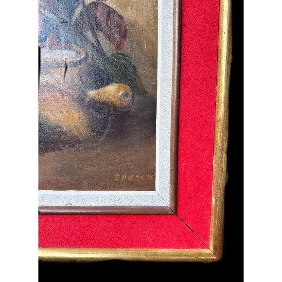 Signed French Still Life Oil Painting: Apples, Teapot, Loire Valley Framed Art - Picture 2 of 4